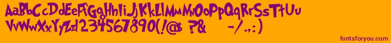 Grinchedregular Font – Purple Fonts on Orange Background