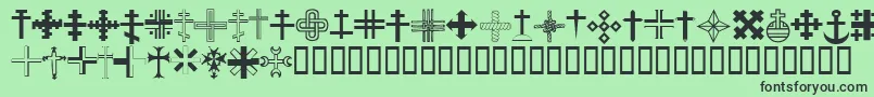 ChristianCrossesIii Font – Black Fonts on Green Background