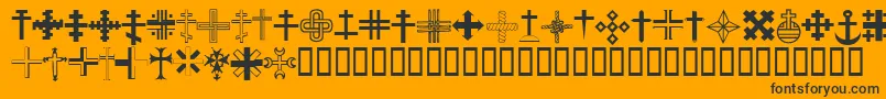 ChristianCrossesIii Font – Black Fonts on Orange Background