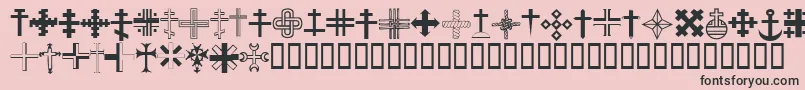 フォントChristianCrossesIii – ピンクの背景に黒い文字