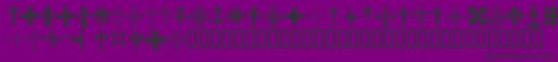 フォントChristianCrossesIii – 紫の背景に黒い文字