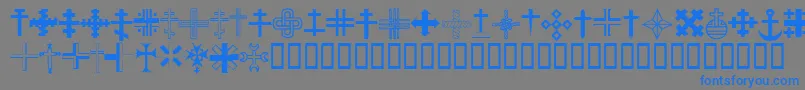 ChristianCrossesIii Font – Blue Fonts on Gray Background