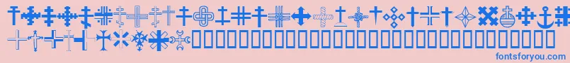 ChristianCrossesIii Font – Blue Fonts on Pink Background