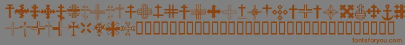 ChristianCrossesIii Font – Brown Fonts on Gray Background