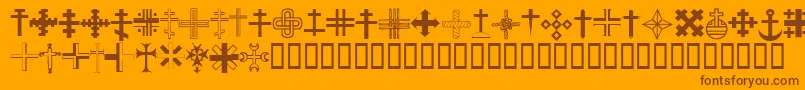 ChristianCrossesIii Font – Brown Fonts on Orange Background