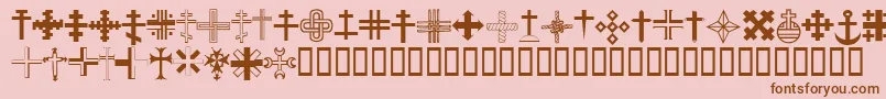 ChristianCrossesIii Font – Brown Fonts on Pink Background