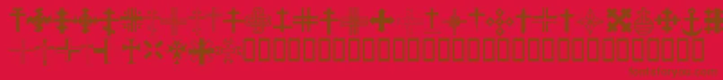 ChristianCrossesIii Font – Brown Fonts on Red Background