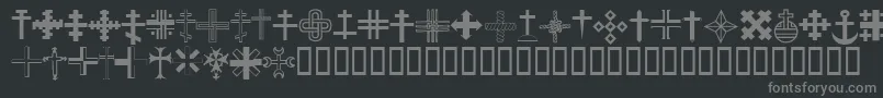 ChristianCrossesIii Font – Gray Fonts on Black Background