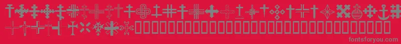 ChristianCrossesIii Font – Gray Fonts on Red Background
