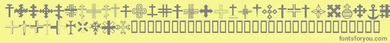 ChristianCrossesIii Font – Gray Fonts on Yellow Background