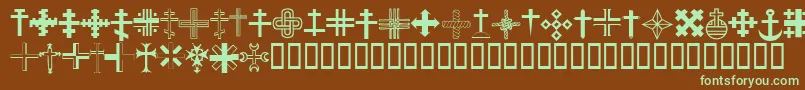 ChristianCrossesIii Font – Green Fonts on Brown Background