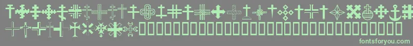 ChristianCrossesIii Font – Green Fonts on Gray Background