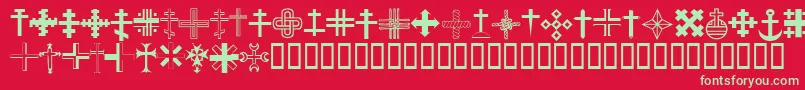 ChristianCrossesIii Font – Green Fonts on Red Background