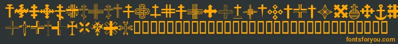 ChristianCrossesIii Font – Orange Fonts on Black Background
