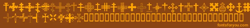 ChristianCrossesIii Font – Orange Fonts on Brown Background