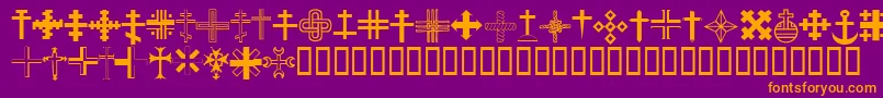 ChristianCrossesIii Font – Orange Fonts on Purple Background