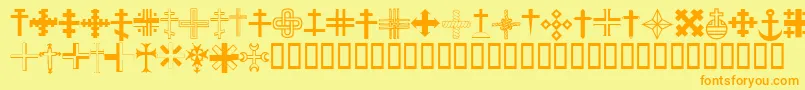 ChristianCrossesIii Font – Orange Fonts on Yellow Background