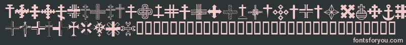 ChristianCrossesIii Font – Pink Fonts on Black Background
