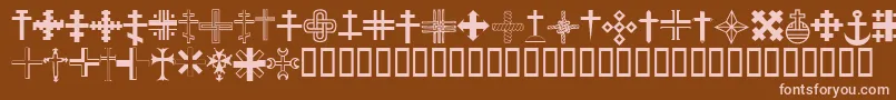フォントChristianCrossesIii – 茶色の背景にピンクのフォント