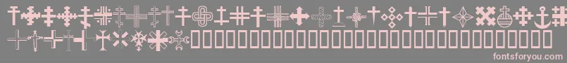 ChristianCrossesIii Font – Pink Fonts on Gray Background