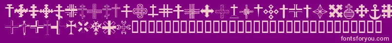ChristianCrossesIii Font – Pink Fonts on Purple Background