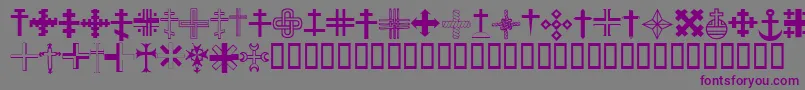 ChristianCrossesIii Font – Purple Fonts on Gray Background