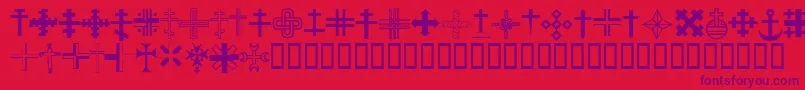 ChristianCrossesIii Font – Purple Fonts on Red Background