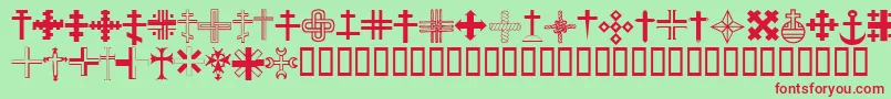 ChristianCrossesIii Font – Red Fonts on Green Background