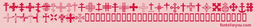 ChristianCrossesIii Font – Red Fonts on Pink Background