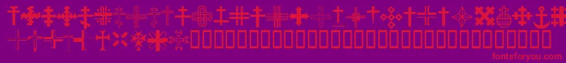 ChristianCrossesIii Font – Red Fonts on Purple Background