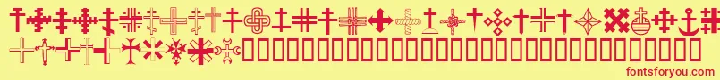 ChristianCrossesIii Font – Red Fonts on Yellow Background
