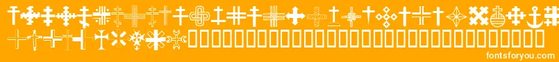 フォントChristianCrossesIii – オレンジの背景に白い文字