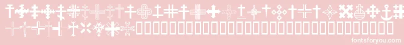 ChristianCrossesIii Font – White Fonts on Pink Background