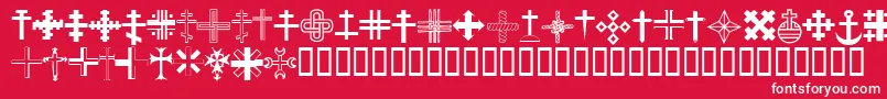 ChristianCrossesIii Font – White Fonts on Red Background
