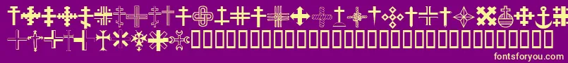 ChristianCrossesIii Font – Yellow Fonts on Purple Background