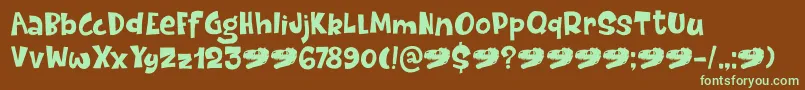 DinosaurCakeDemo Font – Green Fonts on Brown Background