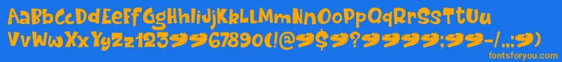 DinosaurCakeDemo Font – Orange Fonts on Blue Background