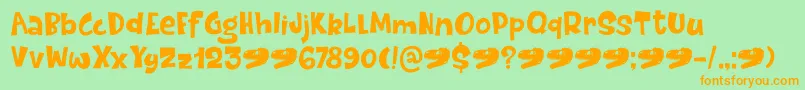 DinosaurCakeDemo Font – Orange Fonts on Green Background