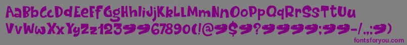 Шрифт DinosaurCakeDemo – фиолетовые шрифты на сером фоне