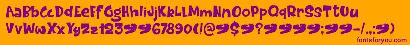 Шрифт DinosaurCakeDemo – фиолетовые шрифты на оранжевом фоне