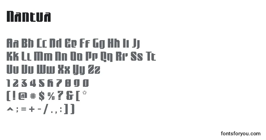 Шрифт Nantua – алфавит, цифры, специальные символы