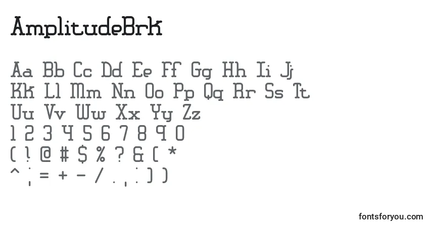 Шрифт AmplitudeBrk – алфавит, цифры, специальные символы