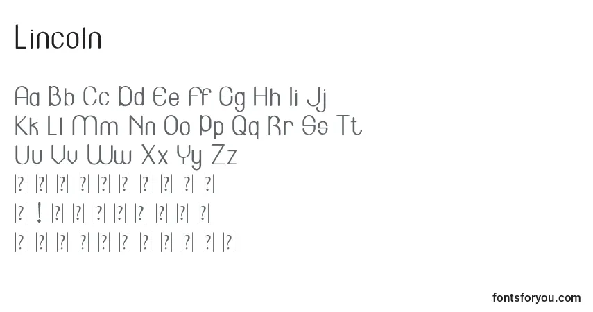 Lincoln (44622) Font – alphabet, numbers, special characters