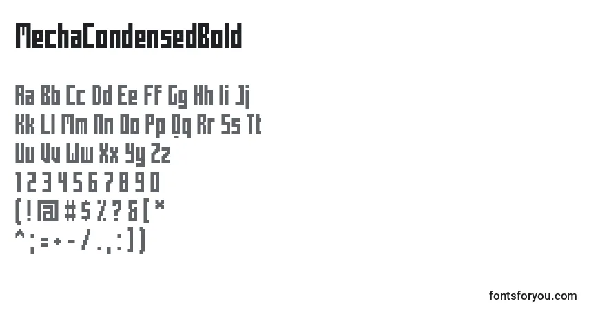 Czcionka MechaCondensedBold – alfabet, cyfry, specjalne znaki