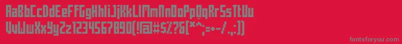 MechaCondensedBold-Schriftart – Graue Schriften auf rotem Hintergrund