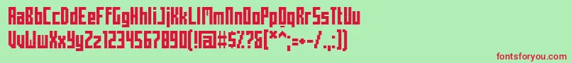 MechaCondensedBold Font – Red Fonts on Green Background
