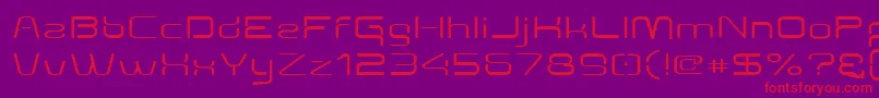フォントAunchantedexpanded – 紫の背景に赤い文字