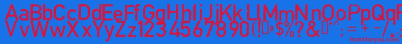 Copyn-fontti – punaiset fontit sinisellä taustalla