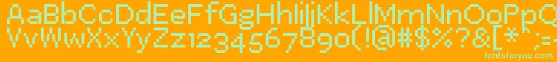 PfEastaSeven Font – Green Fonts on Orange Background