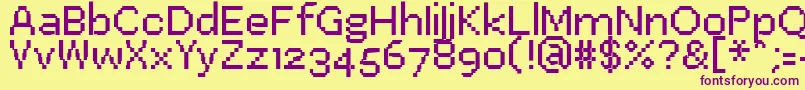 Шрифт PfEastaSeven – фиолетовые шрифты на жёлтом фоне